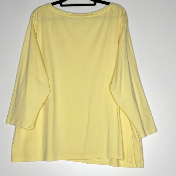 Talbots Pima Cotton Three Quarter Sleeve Bateau Neck Tee Women's Plus Size 3X - Picture 5 of 6